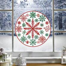 1 件圣诞老人、雪人、圣诞树窗贴、PVC 静电吸附贴花、圣诞节节日装饰、派对用品、适用于家庭和厨房窗户装饰、门窗玻璃贴花圣诞装饰品圣诞装饰圣诞装饰家居