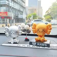 1pc KAWS Doll XX Eyes Car Ornaments Bobblehead Ornaments, Cute Cartoon Cos Bobblehead Doll Car Creative Cake Decorations Multiple Colors To Choose From Gifts For Friends - Multicolor - View 2