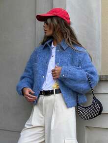 Ladies' Small Jacket,Fashionable Long Sleeved, Lapel, Versatile, Winter