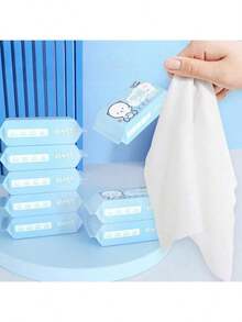 8pcs/Pack Portable Mini Wet Wipes, Convenient For Home And Travel Use, Disposable Cleaning Wet Tissues For Hand And Face Cleansing, Assorted Styles - Multicolor - View 2