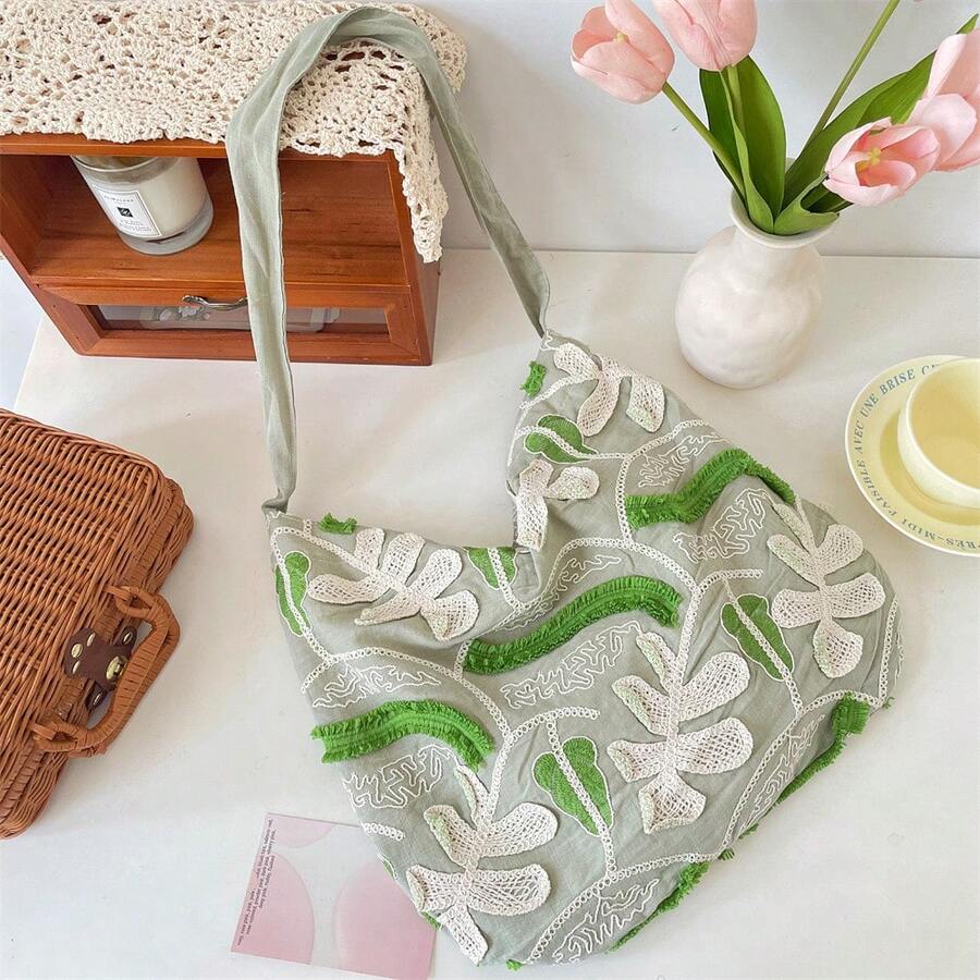 Women Crossbody - 花朵綠色 - 查看 1