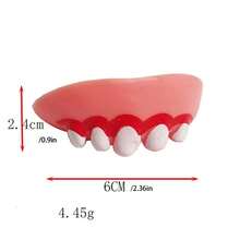 1pc Halloween Fake Teeth Toy, Rabbit Teeth Bunny Teeth, Funny Gag Plastic Soft Tooth Denture - Multicolor - View 6