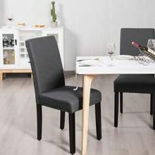 Set Of 2 Fabric Dining Chairs Upholstered With Nailhead Trim Gray - 深灰色 - 查看 8