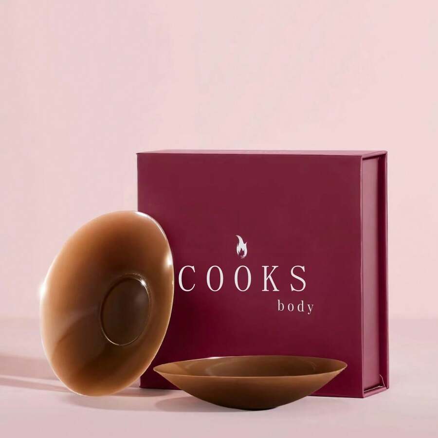 Cooks-Circle Body Grippy Sticky Seamless Covers, ReusableSelf Adhesive Silicone Pasties, Adhesive Nipple Covers For Women Cakes Silicone Nipple Covers - Self-Adhesive, Reusable Body Grips For Women, Sticky - Chocolate Brown - View 1
