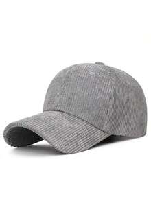 男女通用灯芯绒棒球帽纯色太阳帽百搭韩版百搭秋冬