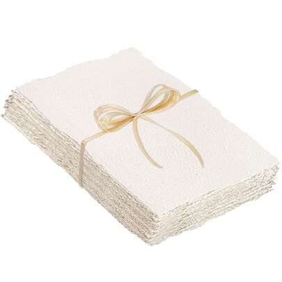25 hojas de papel de acuarela, papel de borde dentado de 300 g/m² con textura rugosa/texturizada de algodón para acuarelas, invitaciones de boda, tarjetas, manualidades