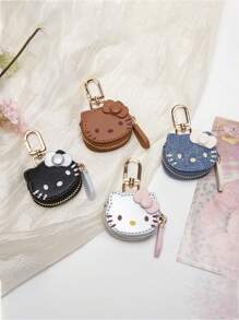 Sanrio 可爱卡通 Hello Kitty 钥匙扣，优质 PU 皮革包袋饰品，3D 蝴蝶结，适合女士的可爱礼物，生日圣诞派对礼物，适用于钱包、配件收纳车内配件 Goth Y2k