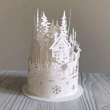 1pc Christmas Deer & Tree Metal Cutting Die - Silvery Scrapbooking Stencil For DIY Albums, Paper Cards & Embossing Crafts - Silver - View 3