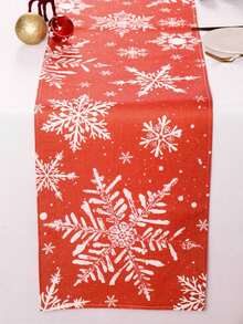 1 pezzo Runner da tavola in lino con decorazioni a fiocchi di neve per decorazioni natalizie e invernali, adatto per tavolo da cucina e da pranzo, copritavola natalizio per feste a casa, decorazioni natalizie per casa 2025 Nuovo Anno 2026, 13x72 pollici