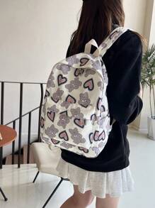 1pc Women's Classic Backpack, Large Capacity, Fashion Solid Color, Suitable For School, Commuting, Multi-Pocket