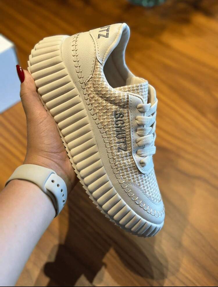 Ténis Feminino Schuttz White Casual Estiloso Confortável Leve Macio - Caramelo - Visão 1