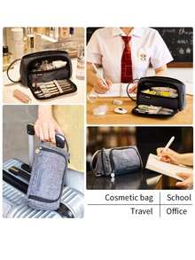 EASTHILL 大容量铅笔盒 大号铅笔袋 笔袋 高容量收纳盒 中学生大学办公室收纳盒 适合学生青少年女孩成人