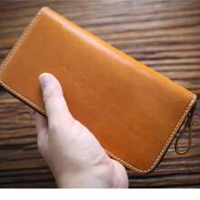 財布 メンズ 長財布 本革 イタリアレザー 一流の革職人が作る ウォレット 薄い 大容量 ながざいふ 紳士用 革財布 YKKファスナー 小銭入れ 無地 男性 人気ブランド ギフト 栃木レザー - ブラック - チェックする 10