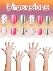 NAIO 120 Pieces Kids Press On Nails Children Fake Artificial Nails Girls Full Cover Short False Fingernails For Girls Kids Design Decoration(Lovely Pattern)