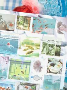 30pcs Cutting Sticker Book, Memory Crease, Retro Style Creative Student Scrapbooking DIY Decorative Stickers, Suitable For Student Diary Sticker Decoration - Multicolor - View 6