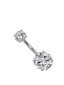 5*8mm Circular 4-Prong Zirconia Navel Piercing Jewelry, Body Piercing Accessories