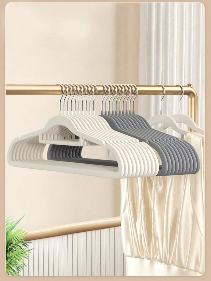 20 cái/10 cái Móc treo quần áo nhung nhiều màu chống trượt Móc treo quần áo nhung Móc treo quần áo dễ thương Móc treo quần áo tiết kiệm không gian tủ quần áo Móc treo quần áo thiết yếu cho gia đình Kẹp quần áo - Nhiều màu - Xem 1