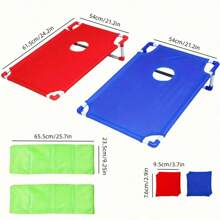 1 Set Portable Cornhole Game Set, Foldable & Durable, Toss Beanbag Game For Summer Beach, Suitable For Outdoor Gathering, Camping, Beach And Backyard Entertainment - Includes 6 Beanbags, Great For Christmas, Easter, Thanksgiving And Graduation