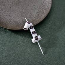 1 pieza Vela de cumpleaños con forma de balón de fútbol en blanco y negro, números del 0 al 9, adecuada para decoración de pastel de aniversario, decoración de pastel de cumpleaños, vela de cumpleaños con forma de balón de fútbol, decoración de cumpleaños, decoración de fiesta - Blanco y Negro - Ver 13