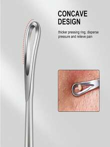 2件/4件装不锈钢双头黑头导出工具 - 专业双头导出器，符合人体工学的手柄，适用于挤压白头、黑头、粉刺和面部清洁。无需电池，便携式设计，耐用材质，易于清洁，是美容爱好者的必备品，专为护肤而设计。 - 銀色 - 查看 10