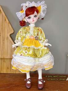 1pc Vintage Style, Sporty, And Academic Outfit, Suitable For 6-Inch BJD/30cm Doll Costume Change! A Doll Clothing Set That Melts The Heart Of Young Girls. (This Series Of Clothes Is Suitable For 30cm Dolls, And The 64# SKU Decorative Lace Is Random, Which Does Not Affect The Effect. Buyers Who Are Particular About This Should Be Cautious.) - Multicolor - View 4