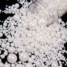 蛋糕装饰配件，DIY蛋糕装饰，混合尺寸白珍珠。适用于装饰生日蛋糕、甜甜圈、纸杯蛋糕、冰淇淋和饼干，是婚礼、派对、情人节、万圣节、圣诞节和其他场合的理想装饰用品。 - 彩色 - 查看 4