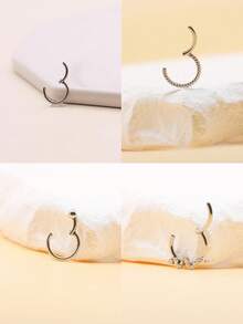 1pc Hight Segment Nose Ear Ring Septum Earrings Septum Ring 16G1.2MM Rod Thick Piercing Fashion Jewelry - Yellow Gold - View 4