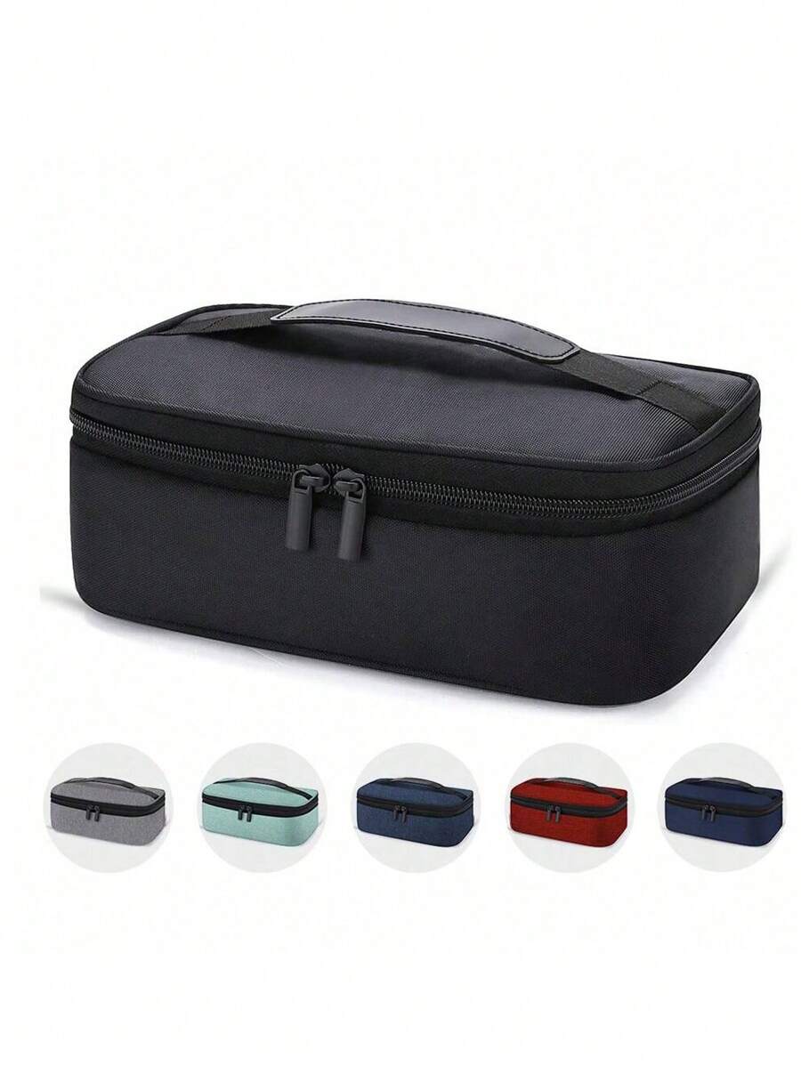 1 件小型学校用品非食品接触午餐盒午餐袋男女保温学校便携式午餐盒午餐袋工作野餐旅行（黑色）女士午餐袋冷藏袋学校午餐盒 - 黑色 - 查看 1