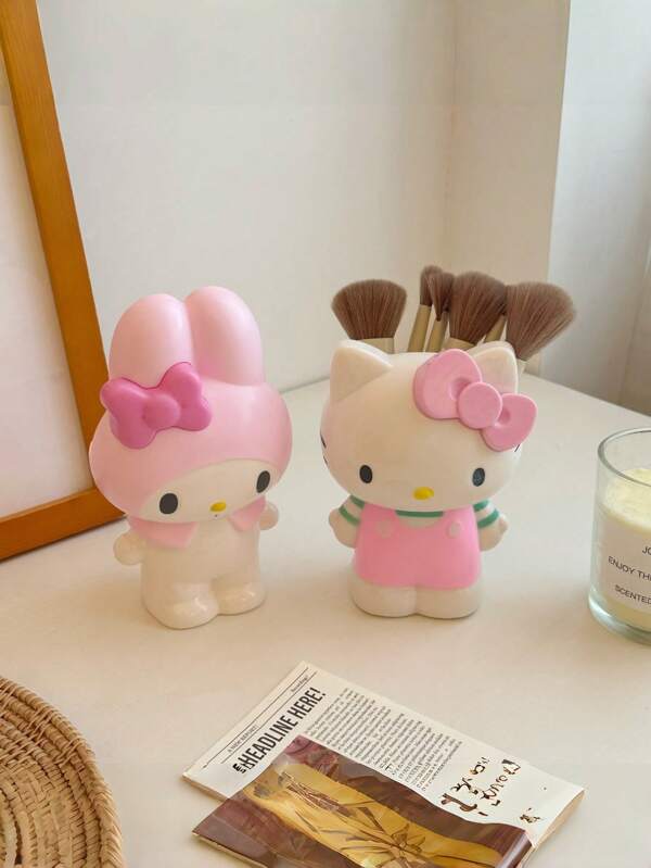 Sanrio Sanrio Cute Cartoon Stationery Pen Holder Makeup Brush Storage Bucket Pen Desktop Storage Bucket Desktop Storage Ornament , Back To School Gifts