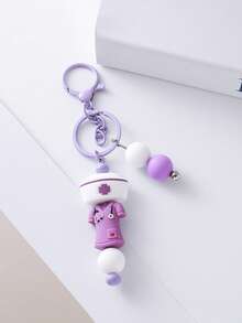 Cute Doctor & Nurse Keychain, Cartoon Soft Silicone Texture, Perfect Gift For Nurses Bag Charms Car Accessories Teacher Friend Sister Gift Ideas