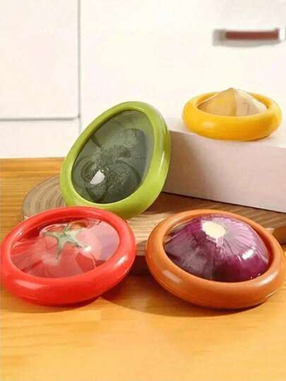 Transparent Thin Film Fruit & Vegetable Preservation Box Set, Includes Avocado Preserver Lid, Onion Box, And Freezer Storage Box. Good Sealing Performance, Transparent Design For Easy Viewing, Separate Storage To Avoid Cross-Contamination, Neat Refrigerator Organization, Extends Freshness Of Produce, Essential For Home Kitchen. Random Color & Style.