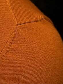 GRDR Men's Autumn/Winter Raglan Sleeve High Neck Sweater, Versatile Everyday Knit Pullover - Orange - View 4