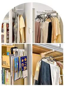 2 件/1 件 [安全抓握] 可调节伸缩晾衣架，带旋转夹 – 白色塑料衣架，适用于宿舍、浴室和衣帽间 – 为旅行者提供安全快速干燥的解决方案，宿舍必备品 | 多功能衣架 | 安全抓握功能，晾衣架