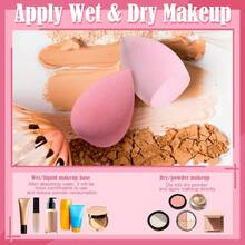 17PCS Makeup Sponge Set With 6PCS Powder Puff, 3PCS Mini Makeup Sponges, 3PCS Foundation Mini Make Up Sponge Puff And 1PCS Make Up Sponges Holder (Black) - Pink - View 5
