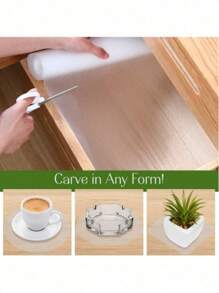 1 Roll 11.8*118 Inch Shelf Liner, Drawer Liner, Cabinet Liner. Semi-Transparent EVA Material, Waterproof, Moisture-Proof, Mildew-Proof, Oil-Proof, Anti-Slip. Thickened, Wear-Resistant, Washable And Reusable, Can Be Cut To Size, Suitable For Shelves, Cabinets, Fridges, Drawers, Shoe Racks, Non-Sticky - White - View 4