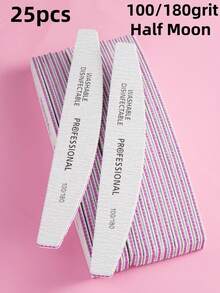 3/5/10/25pcs Nail Files, 100/180 Grit Sandpaper Nail Files, 10pcs Professional Washable Double-Sided Coarse Foot File, Heavy Duty, For Acrylic Nail Removal, Pedicure Manicure Tools - Multicolor - View 26