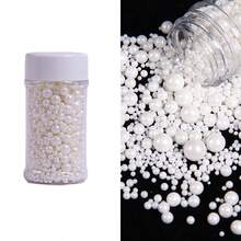蛋糕装饰配件，DIY蛋糕装饰，混合尺寸白珍珠。适用于装饰生日蛋糕、甜甜圈、纸杯蛋糕、冰淇淋和饼干，是婚礼、派对、情人节、万圣节、圣诞节和其他场合的理想装饰用品。 - 彩色 - 查看 10