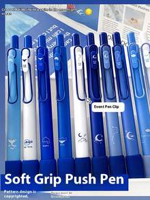 返校学生办公书写笔，新款按钮圆珠笔，0.5毫米黑色墨水，高品质中性笔