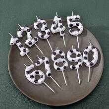 1 pieza Vela de cumpleaños con forma de balón de fútbol en blanco y negro, números del 0 al 9, adecuada para decoración de pastel de aniversario, decoración de pastel de cumpleaños, vela de cumpleaños con forma de balón de fútbol, decoración de cumpleaños, decoración de fiesta - Blanco y Negro - Ver 2