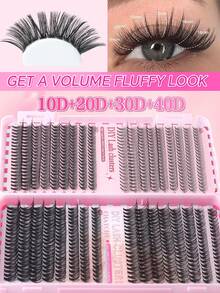 Set di ciglia finte individuali D-Curl da 160/648/680/720 pezzi, include colla, sigillante, pinzette, pennello, adatto ai principianti, libro delle ciglia con grande capacità, adatto per vari look di trucco, ciglia voluminose e soffici per valorizzare gli occhi, lunga durata, design segmentato per una facile applicazione, adatto per uso quotidiano, matrimoni, all'aperto, viaggi, feste in discoteca, festival musicali e altre occasioni, ottimo regalo per le donne