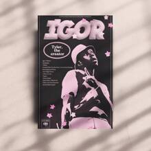 1 Pc Canvas Painting,IGOR, Creator, Album, Poster, Columbia,Wood Framed Painting (1) Thickness 2.5 Cm/ 1 Inch-Home Decoration For All Occasions,Ideal New Year, Valentine's Day,Thanksgiving,Easter,Christmas Gift,Room Decoration Aesthetic,Wall Decoration Art,Perfect Gift,Autumn And Winter Wall Decoration,Living Room Decoration, Bedroom Decoration, Kitchen Decoration, Entry Decoration, Bathroom Decoration, Direct Wall Painting, High Quality Wall Painting Poster,Modern Home Decoration Stretched And Framed Ready To Hang - 黑色 - 查看 6