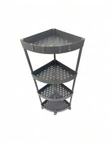 Estante Esquinero Triangular de 4 Niveles – Ahorra Espacio, Ideal para Baños, Cocinas y Sala, 80 cm de Alto x 18 cm de Lado, Plástico - Negro - Ver 9