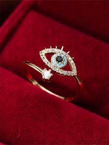 1pc Fashion Simple Demon Eye Design Ring For Women, Suitable For Daily Wear Finger/Index Finger Ring - Silver - View 11