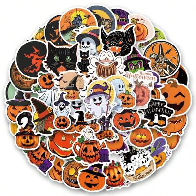 60PCS Vintage Halloween Stickers Vinyl Stickers Scrapbook, Journaling, Laptop, Bumper, Skateboard, Water Bottles, Computer, Phone, Cartoon, Hard Hat, Car Stickers