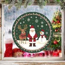 1 件圣诞老人、雪人、圣诞树窗贴、PVC 静电吸附贴花、圣诞节节日装饰、派对用品、适用于家庭和厨房窗户装饰、门窗玻璃贴花圣诞装饰品圣诞装饰圣诞装饰家居