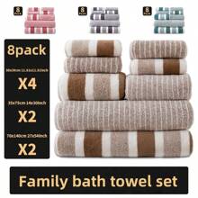 8pcs/Set Coral Fleece Towel Set: 2 Bath Towels, 2 Hand Towels, 4 Face Towels, Luxurious Soft And Absorbent Towels - Ideal For Adults And Youths At Home And Camping, Christmas And Halloween Gifts. Comfortable For Hands And Face - Perfect For Daily Use, SPA And Gym, Soft, Thick, And Absorbent - Suitable For Daily Use And Special Occasion Gifts Shower Towels For Beaty Salon, Hotel Sports,Home Essentials, Towel, Skin Care