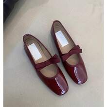 Französischer Feenstil Schleifenflache Mary Jane Damenschuhe Flache Ballerinas