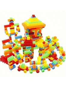 Children's Large Building Blocks Plastic Toy, DIY Assembly Early Education Puzzle Toy, Preschool Gift, Halloween, Christmas Gift - Multicolor - View 4