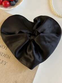 4条装纯色优雅复古宫廷风涤纶缎面心形发圈，高弹力发绳，时尚浪漫设计，适合女孩，是情人节、旅行、摄影配件、马尾辫发圈、洗脸发饰、头饰、化妆家居健身女性配饰头饰的理想之选。