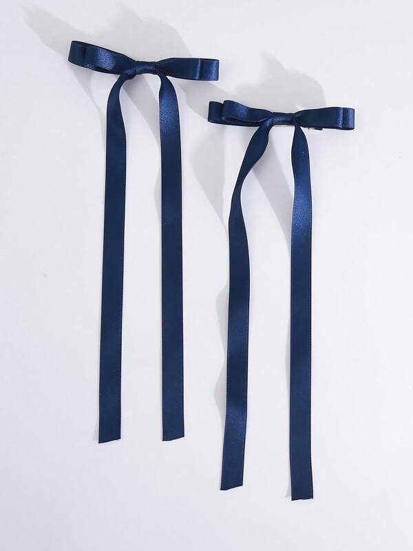 2 piezas Clips de pelo con lazo estilo ballet y cintas largas, accesorios de pelo femeninos elegantes y lindos adecuados para cualquier ocasión, pinzas de pelo, ganchos de pelo, pasadores de pelo, barretas de pelo